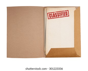 Classified folder isolated with clipping path.