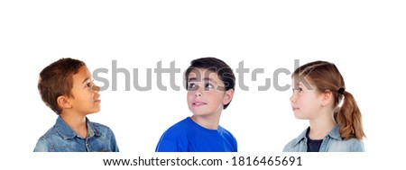 Similar – Image, Stock Photo oung teen wearing a yellow basketball sleeveless smiling