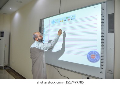 A Classroom With A Group Of Saudi Arabian Students With Their Teacher In A Class, Saudi Arabia, In Feb 15, 2018 At 9:13 AM