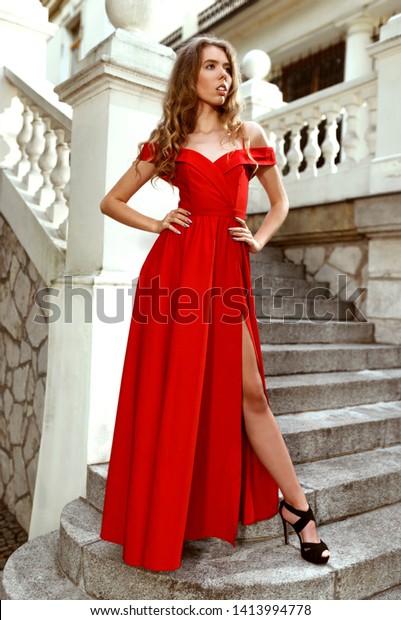 heels with a red dress