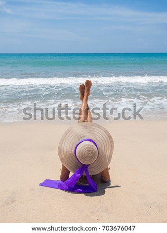 Classy woman on the beach in Vietnam