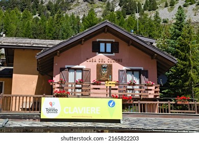 Claviere, Piedmont, Italy - July 12, 2021: Claviere is a municipality in the Piedmont, Italy, a small, but well equipped skiing village