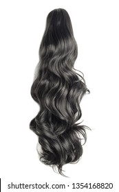 Claw Clip Black Wavy Synthetic Ponytail Hair Extensions