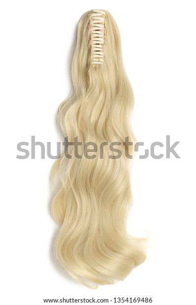 Claw Clip Wavy Blonde Synthetic Ponytail Stock Photo Edit Now
