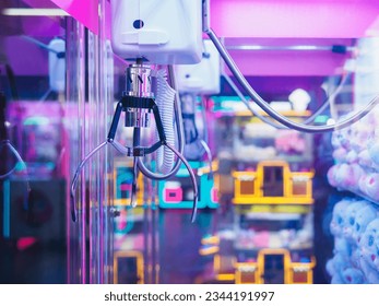 Claw machine Game Arcade Entertainment centre colourful background