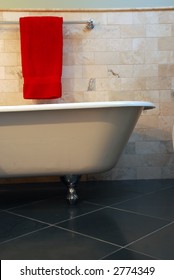 Clawfoot Tub In Bathroom.