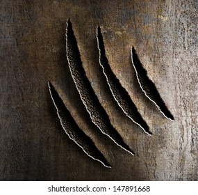 claws damage on rusty metal - Shutterstock ID 147891668