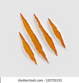 claws scratches on paper background - Shutterstock ID 125735153