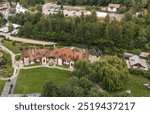 Clay castel in Romania, aerial view 