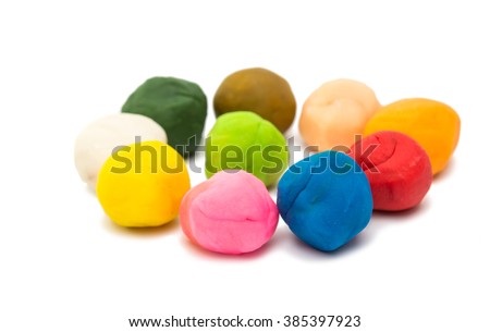 clay for children on isolated background