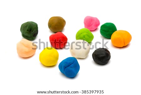 clay for children on isolated background