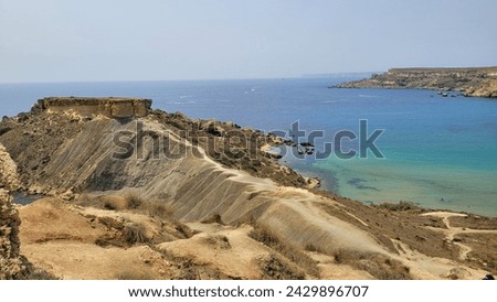 Clay cliffs near the Ghajn Tuffieha beach in Malta