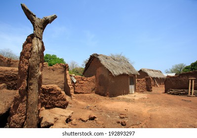 Clay house in african style, taken in Ghana, West Africa