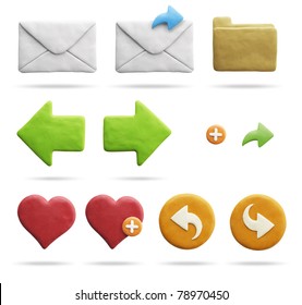 Clay Icons | Mail & Internet (with Clipping Path)