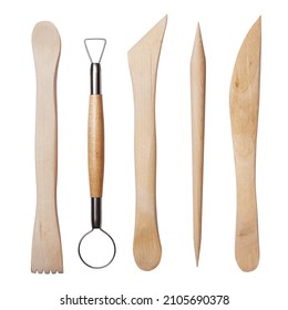 Clay modeling sculpting wooden tools set - Powered by Shutterstock