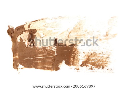 Clay, mud dirt stains texture isolated on white background, top view with clipping path