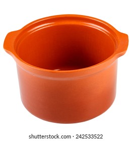 Clay Pot For Cooking. Isolated