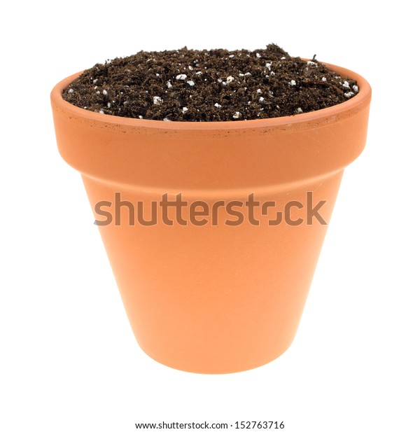 Clay Pot Filled Organic Potting Soil Stock Photo (Edit Now) 152763716