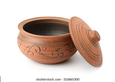 Clay Pot Isolated On White