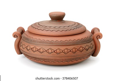 Clay Pot Isolated On White Background