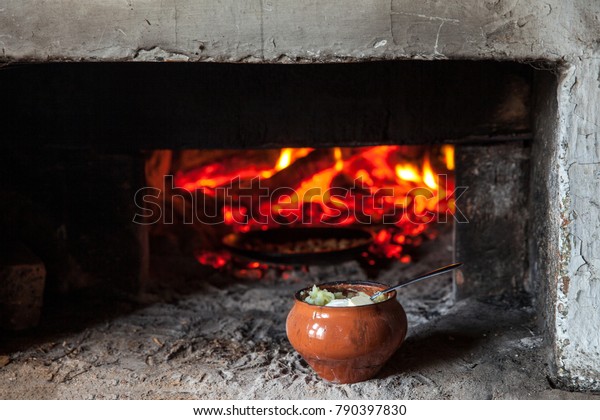 Clay Pot Russian Stove On Open Stock Photo Edit Now 790397830