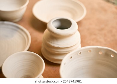 Clay pottery ceramic Products,The process of creating pottery. - Powered by Shutterstock