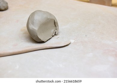 Clay And Pottery Making Tools In The Ceramics Workshop