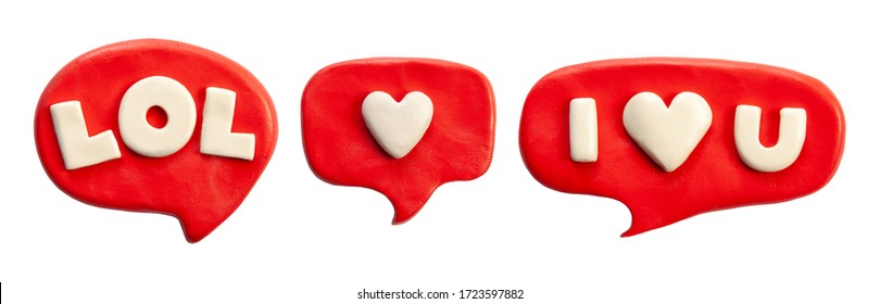 Clay putty  handmade plasticine emojis badge stickers set  Putty social media emoji pack 