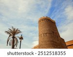 A clay tower in the old Nizwa Souq in the Old Souq in the Sultanate of Oman