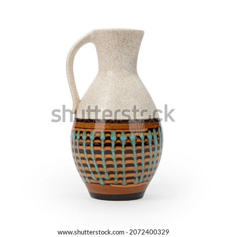 Clay Vase on white background