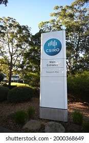 Clayton, Victoria, Australia - July 1 2021: Sign At The Main Entrance To The Commonwealth Scientific And Industrial Research Organisation, Or CSIRO, Facility In Clayton, Next To Monash University