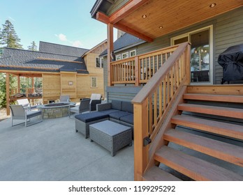 Cle Elum, WA  USA - Sept. 2, 2018: Residential Backyard Exterior