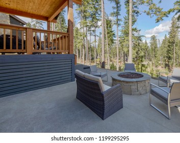 Cle Elum, WA  USA - Sept. 2, 2018: Residential Backyard Exterior