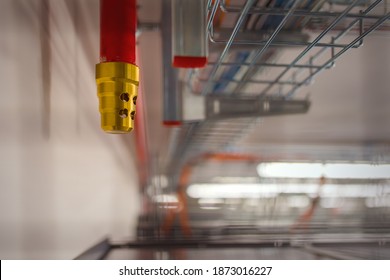 Clean agent fire suppression system used in data centers, backup battery rooms, electrical rooms (under 400 volts), sub-floors or tape storage libraries. - Shutterstock ID 1873016227