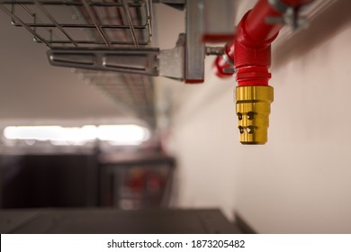 Clean agent fire suppression system used in data centers, backup battery rooms, electrical rooms (under 400 volts), sub-floors or tape storage libraries. - Shutterstock ID 1873205482