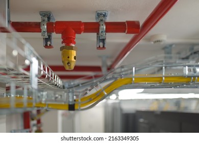 Clean agent fire suppression system used in data centers, backup battery rooms, electrical rooms (under 400 volts), sub-floors or tape storage libraries. - Shutterstock ID 2163349305