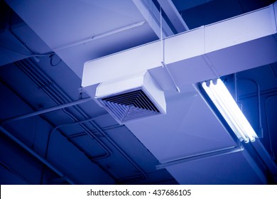 Clean Air Duct With Color Tone, Danger And The Cause Of Pneumonia In Office Man.