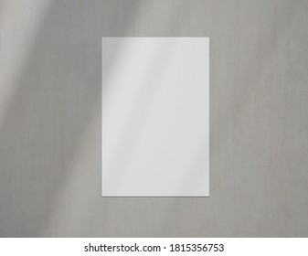 Clean Art Poster Mock-up Template On Concrete Wall