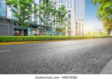 Clean Asphalt Road City Skyline Backgroundchina Stock Photo 458378386 ...