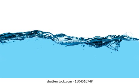 Clean blue water wave isolated on white background - Shutterstock ID 1504518749