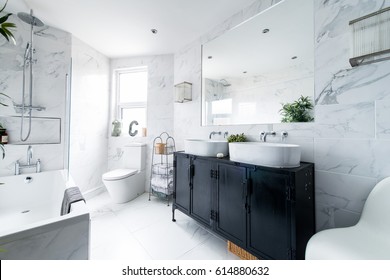 Clean Bright Stylish Designer Modern Bathroom