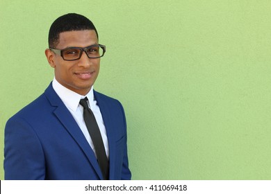 Clean Cut African American Man with copy space for adding text - Shutterstock ID 411069418