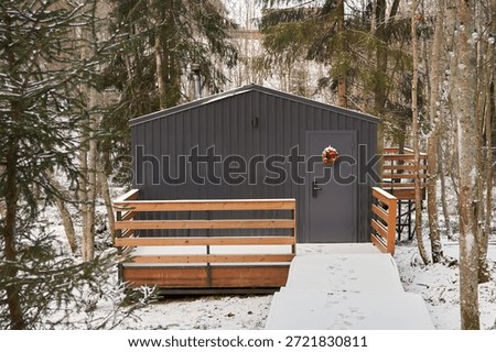 Clean design highlights functional and straightforward entry to shelter
