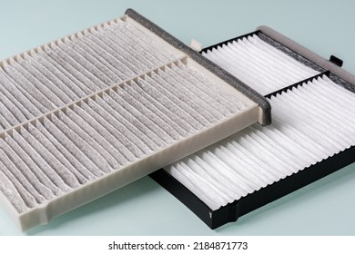 Clean And Dirty Cabin Pollen Air Filter. 