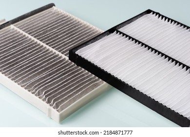 Clean And Dirty Cabin Pollen Air Filter. 