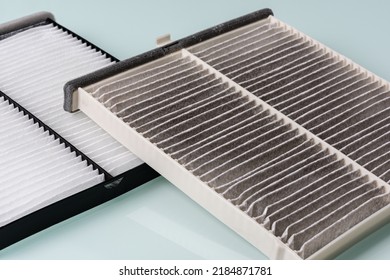 Clean And Dirty Cabin Pollen Air Filter. 