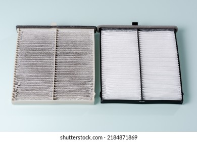 Clean And Dirty Cabin Pollen Air Filter. 