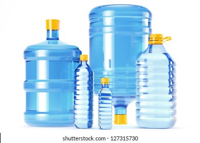 Clean Drinking Water Blue Plastic Bottles Stock Photo (Edit Now) 127315730