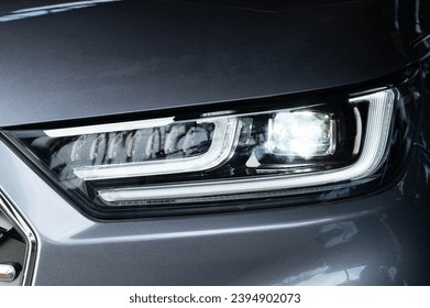 Clean elegant led car headlight macro close up view - Shutterstock ID 2394902073
