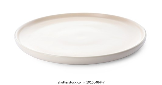 Plancha de cerámica vacía limpia aislada en blanco